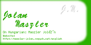 jolan maszler business card